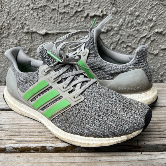 adidas Other - Adidas Shoes Men Size 7.5 Ultraboost 4.0 Grey Two Shock Lime Primeknit Running